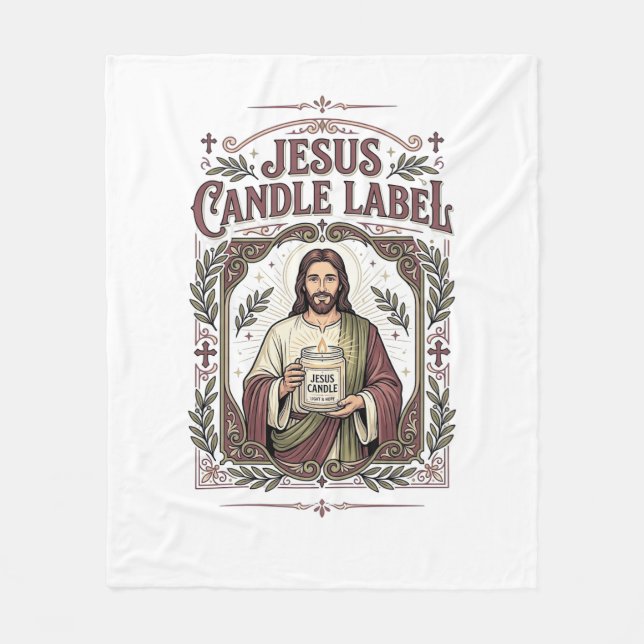 Jesus Ljus Label Jesus Ljus Kristet Tro Vi Fleecefilt (Framsidan)