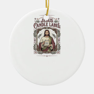Jesus Ljus Label Jesus Ljus Kristet Tro Vi Julgransprydnad Keramik