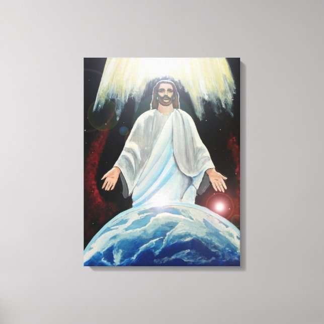 Jesus, ljuset från världens omslagna tekonst canvastryck (Framsida)