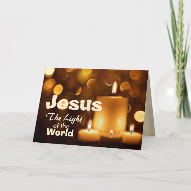 Jesus Ljuset på World Bible Verse Greeting Card Helgkort (Framsida)