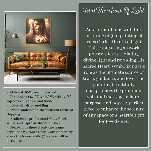 JESUS LJUSHJÄRTAT CANVASTRYCK (Skapare uppladdad)