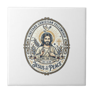 Jesus Lo Fi Studie Beats Estetisk Grafisk T-Shirt Kakelplatta