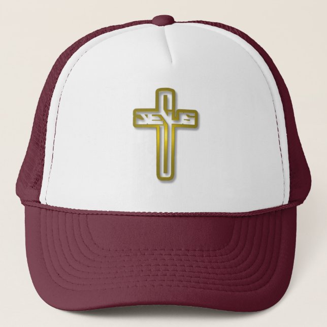 Jesus logotyp i guld truckerkeps (Framsida)