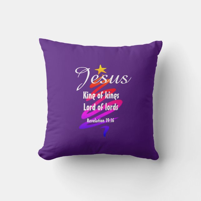 JESUS LORD OF LORDS Customized LILA Kudde (Framsida)