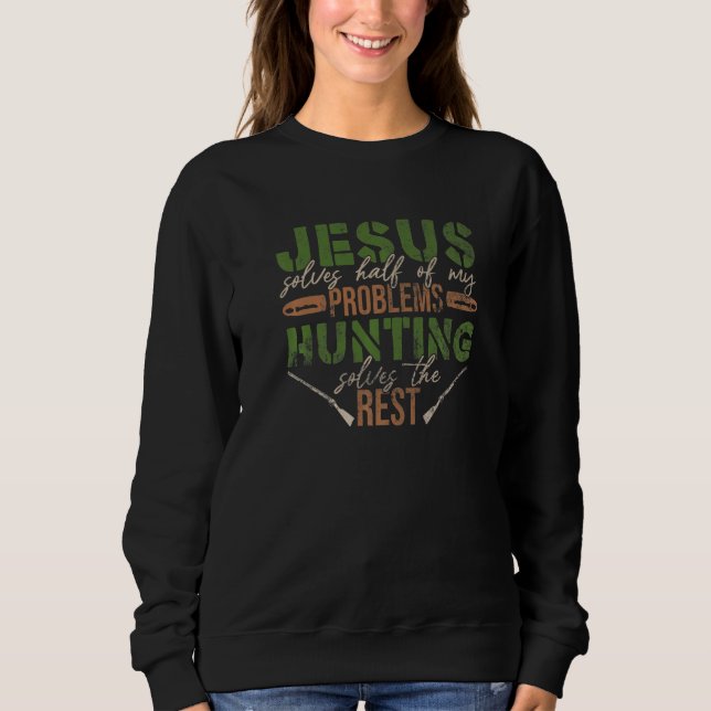 Jesus Löser Hälften Av Mina Problem Jagar Resten D T Shirt (Framsida)