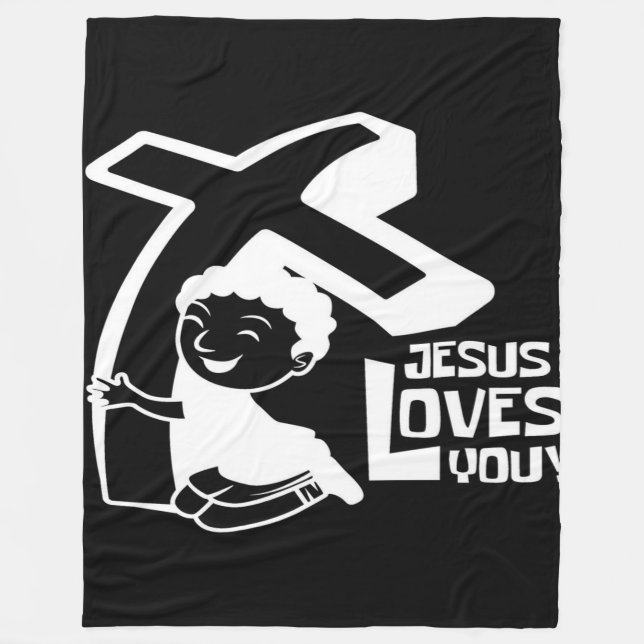 Jesus Loves All Of You Jesus quotes Fleecefilt (Framsidan)