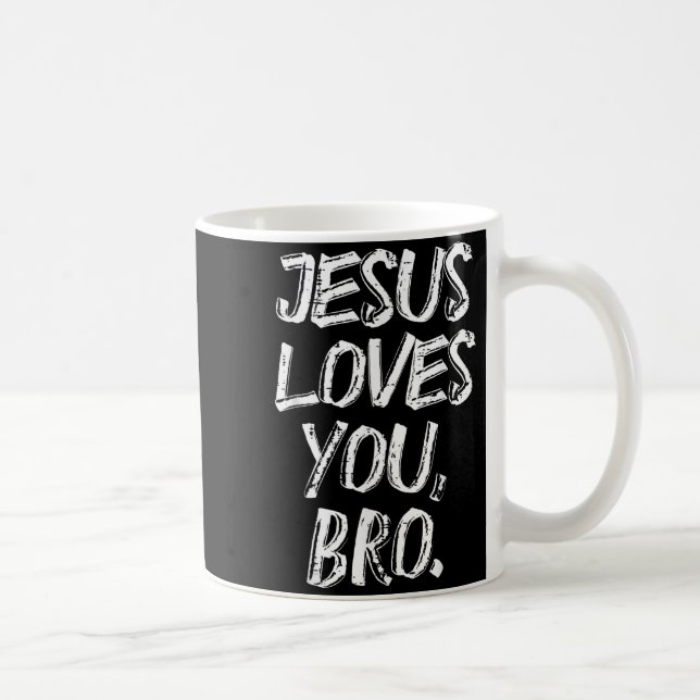 Jesus Loves Bro Religious God Jesus Christian Kids Kaffemugg (Höger)