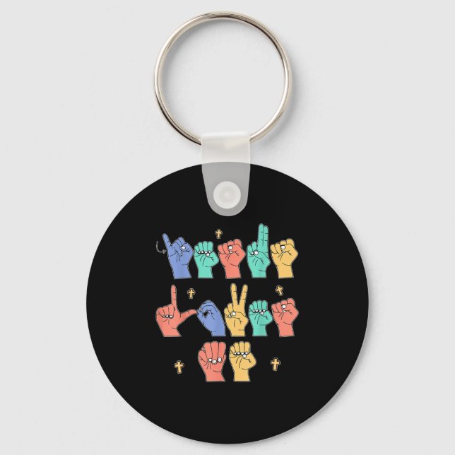 Jesus Loves Me Asl Christian Jesus Toddler You Sig Nyckelring (Framsida)