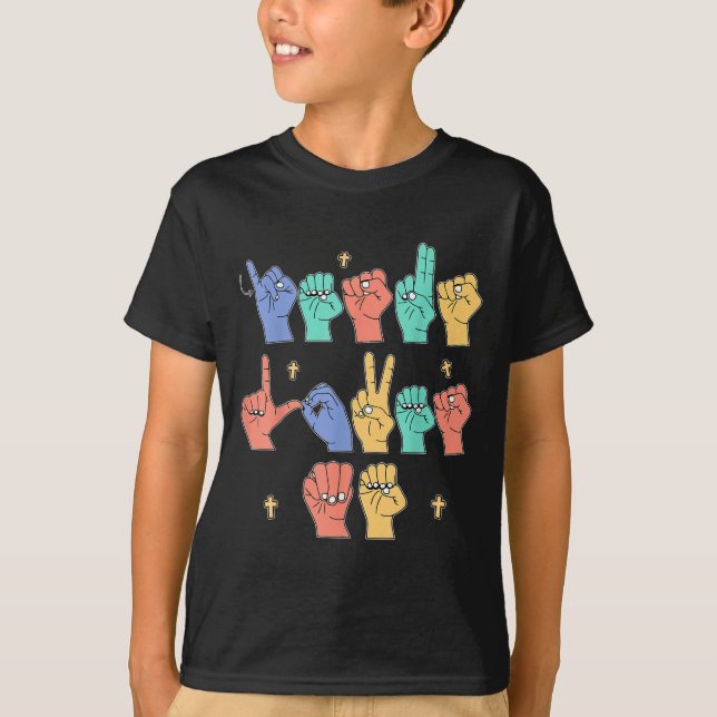 Jesus Loves Me Asl Christian Jesus Toddler You Sig T Shirt (Framsida)