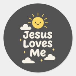 Jesus Loves Me Christian Sticker Runt Klistermärke