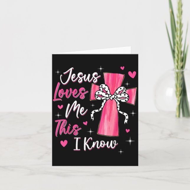 Jesus Loves Me This I Know God Religious Christian Kort (Framsida)