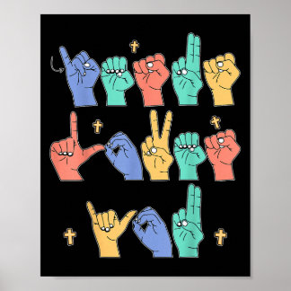 Jesus Loves You Asl Christian Jesus Toddler I Sign Poster