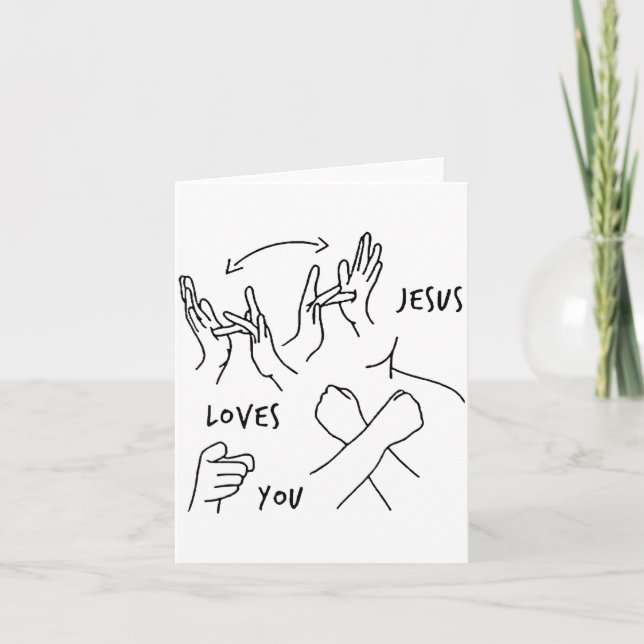 Jesus Loves You Asl Sign Language Christian  Kort (Framsida)