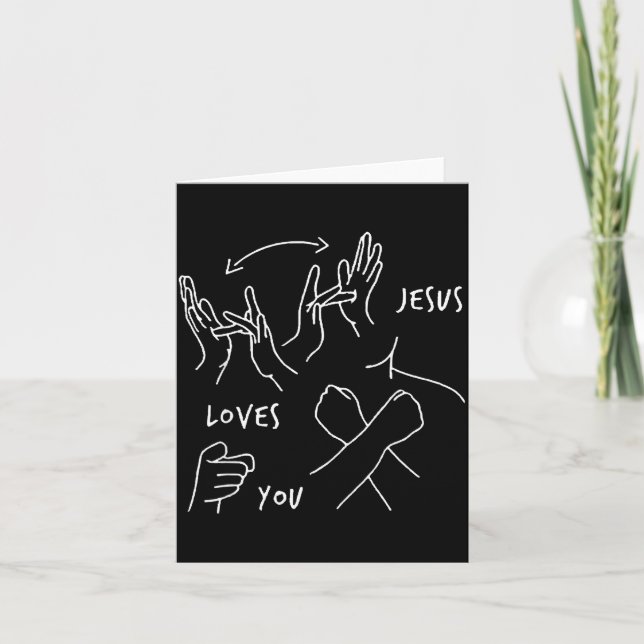 Jesus Loves You Asl Sign Language Christian  Kort (Framsida)