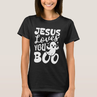 Jesus Loves You Boo Christian Halloween Ghost Funn T Shirt