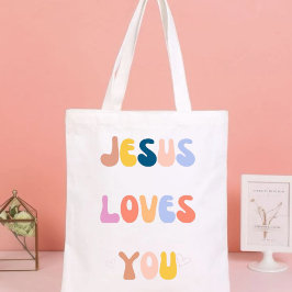 Jesus Loves You Cloth Bag Tygkasse