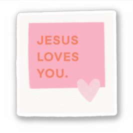Jesus Loves You Polaroid Sticker Klistermärken