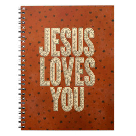 Jesus Loves You Rustic Christian Encouragement Anteckningsbok