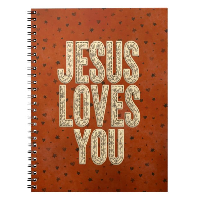 Jesus Loves You Rustic Christian Encouragement Anteckningsbok (Framsidan)