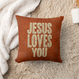 Jesus Loves You Rustic Christian Encouragement Kudde