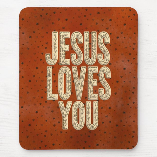 Jesus Loves You Rustic Christian Encouragement Musmatta (Framsidan)