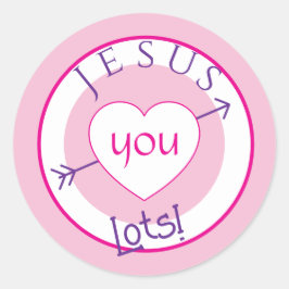 Jesus Loves You Valentine Sticker Runt Klistermärke
