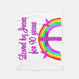 JESUS LOVING 90:E BIRTHDAY FLEECEFILT