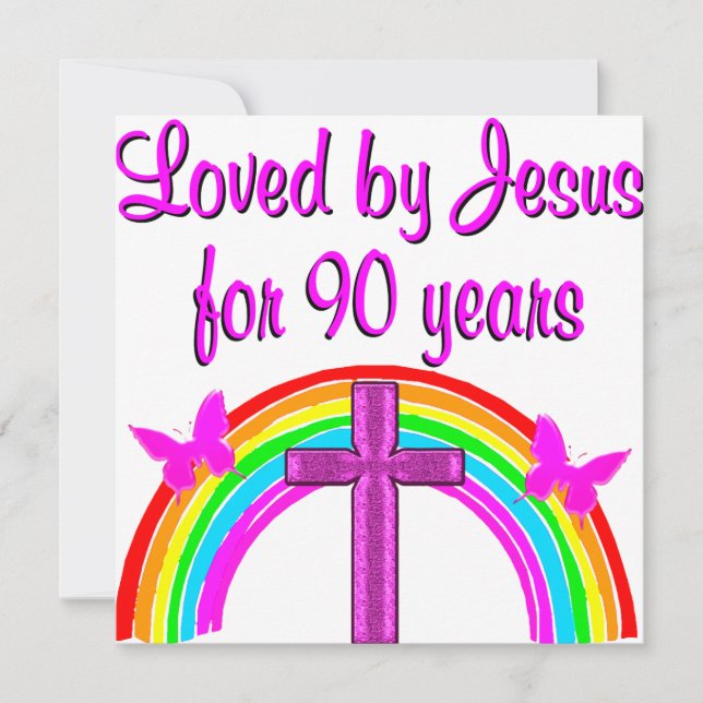 JESUS LOVING 90:E BIRTHDAY KORT (Framsida)