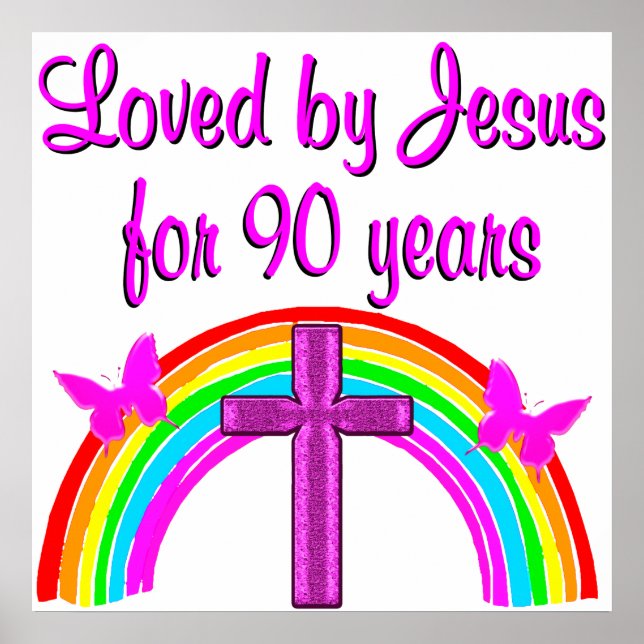 JESUS LOVING 90:E BIRTHDAY POSTER (Framsidan)