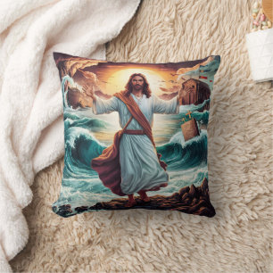 Jesus lugnar stormen nära kusten kudde