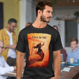 Jesus lugnar stormen | Svartvit bibel verse T Shirt