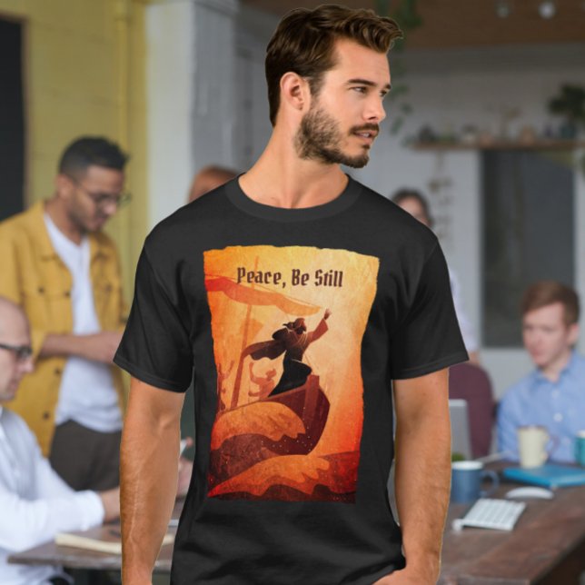 Jesus lugnar stormen | Svartvit bibel verse T Shirt (Skapare uppladdad)