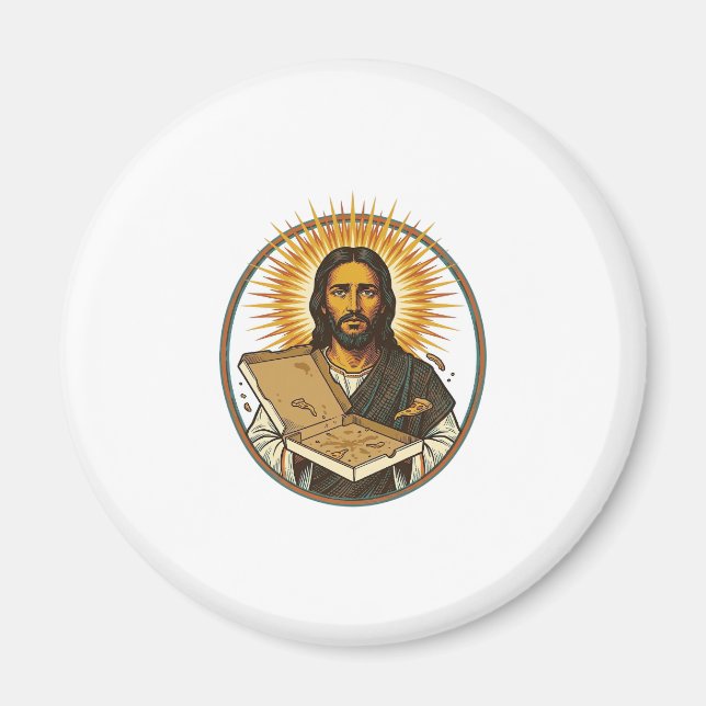 Jesus lurad av tom pizzaförpackning Partygaller hu Magnet (Framsidan)