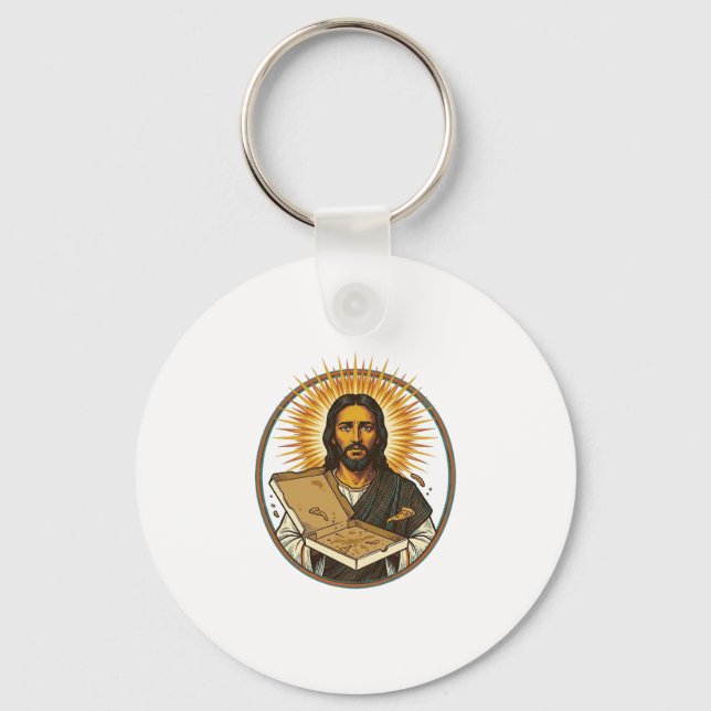 Jesus lurad av tom pizzaförpackning Partygaller hu Nyckelring (Framsida)