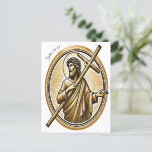 Jesus Lyft Golden Kor med Kärlek Vykort