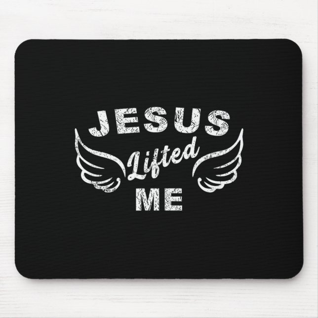 Jesus Lyfte Mig - Kristet Tro Baserad Edgy _1  Musmatta (Framsidan)
