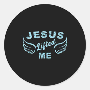 Jesus Lyfte Mig - Kristet Tro Baserat Edgy Runt Klistermärke