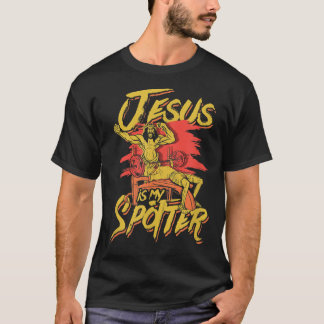 Jesus lyfter och kroppsbyggnad t shirt