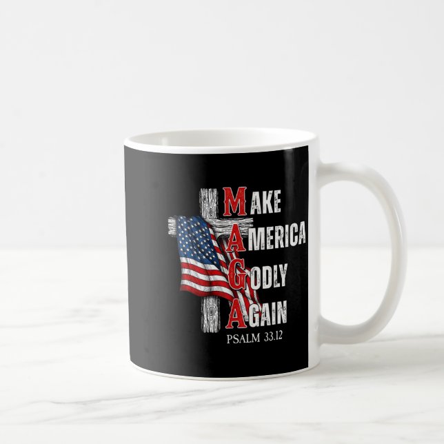Jesus Make America Godly Again American Patriot Ch Kaffemugg (Höger)