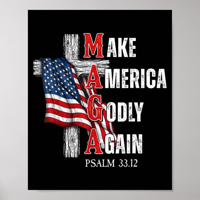 Jesus Make America Godly Again American Patriot Ch Poster (Framsidan)