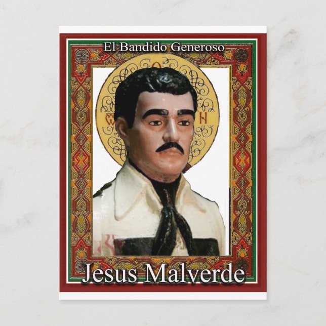 Jesus Malverde, den generösa banken Vykort (Framsida)