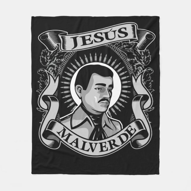 Jesus Malverde Gift Mexican Hero Jesus Malverde Fleecefilt (Framsidan)