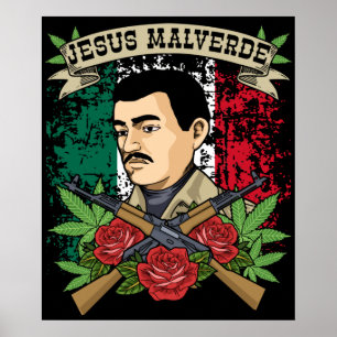 Jesus Malverde Gift Women & Manar Jesus Malverde Poster