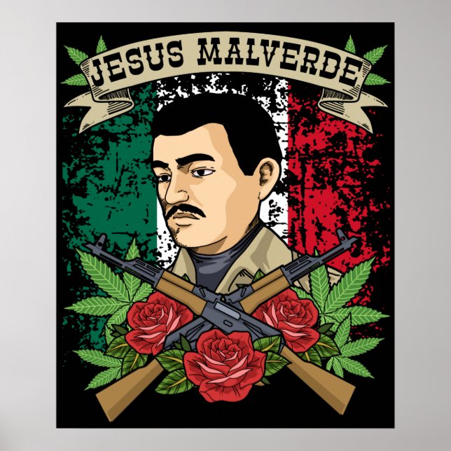 Jesus Malverde Gift Women & Manar Jesus Malverde Poster (Framsidan)