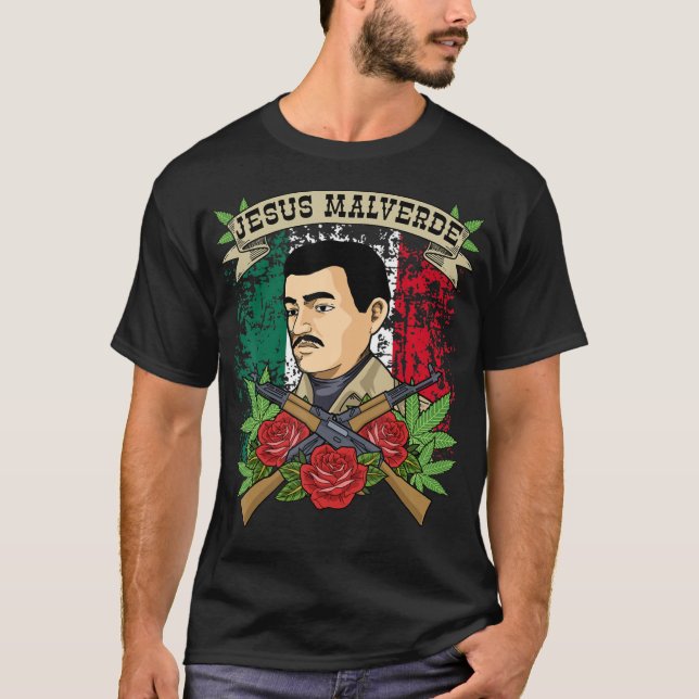 Jesus Malverde Shirt For Women & Men Gifts Jesus M T (Framsida)