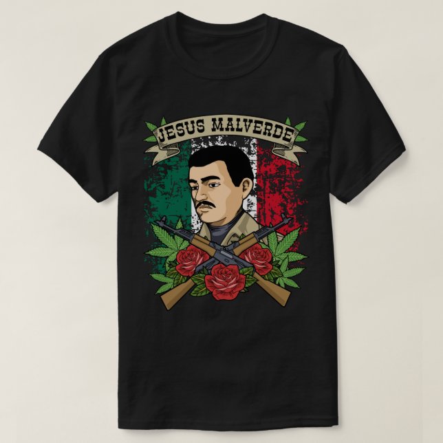 Jesus Malverde Womens Manar T Shirt (Design framsida)