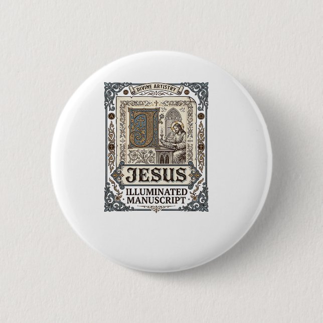 Jesus-manuskript Jesus kristen tro vintage Knapp (Framsida)