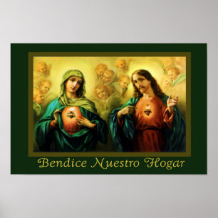 Jesus & Maria Bendice Nuestro Hogar Spanska Poster