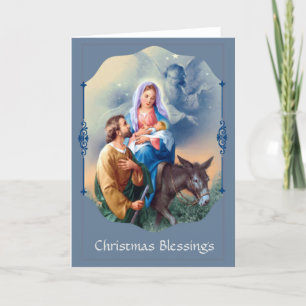Jesus Mary Joseph flyg in i egyptenängel Helgkort