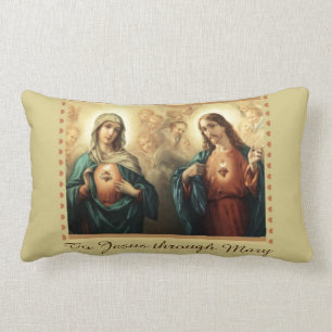 Jesus Mary & St Joseph katolikbön Lumbarkudde